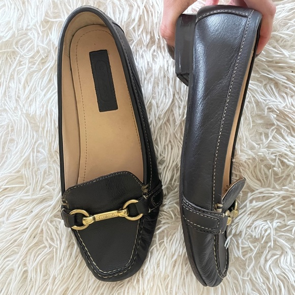 Dark Chocolate Brown Leather Coach Driving Loafers size 8.5 - Picture 6 of 7